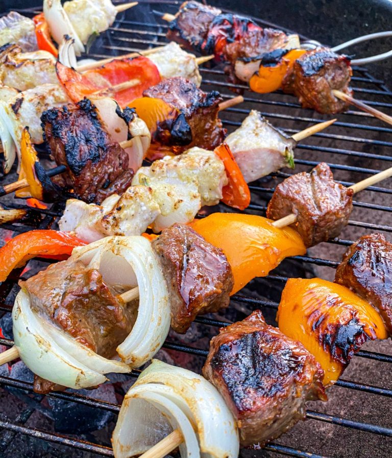 kabobs on grill